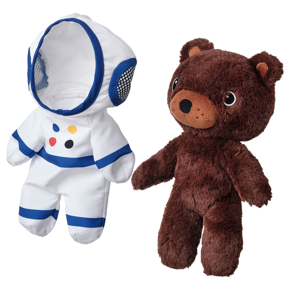 Мягкая игрушка IKEA AFTONSPARV (АФТОНСПАРВ), Медведь космонавт, 28 см
