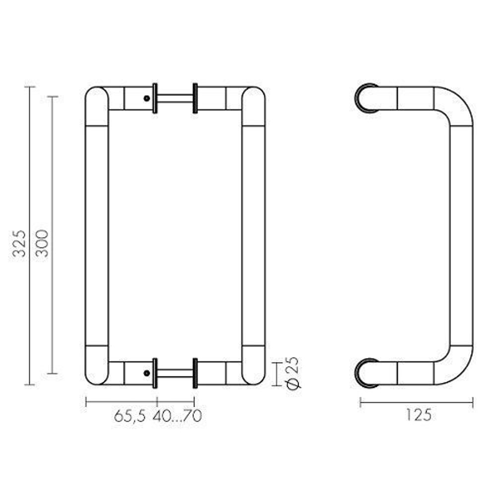 Ручки-скобы APECS HC-905-25/300-INOX нержавейка