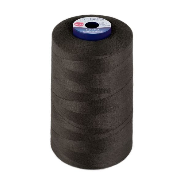 Нитки универсальные Gamma 40/2, 4570 м (5000 ярд) / 1 кат., 375 т.т.серый