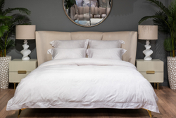 Постельное белье 2 спальное евро Garda Decor Лоренцо белое