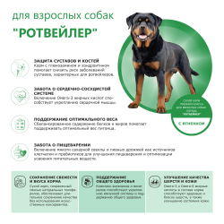 Корм сухой для взрослых собак породы Ротвейлер, с ягненком, 2.5 кг, QUATTRO