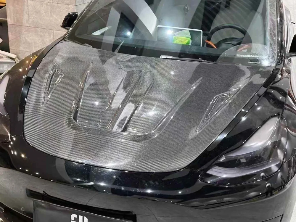 Карбоновый капот для Tesla Model 3 2017+ тесла накладка на капот