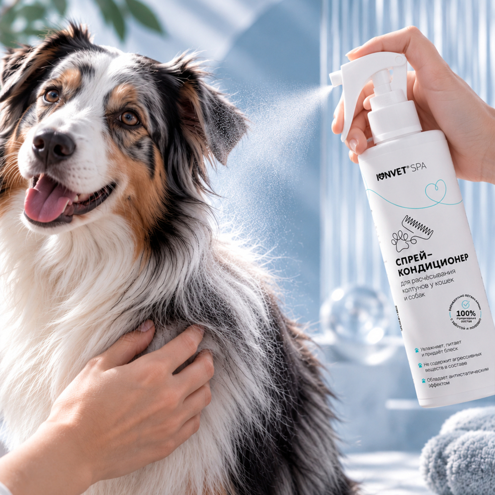 Спрей-кондиционер от колтунов для кошек и собак IONVET Spa