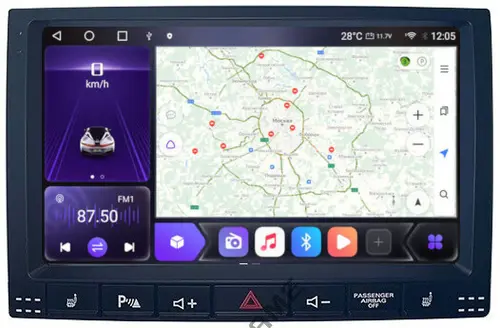 Магнитола для Volkswagen Touareg 2002-2010 - Kuberg SF-9306 QLed+2K, Android 12, Быстрая, CarPlay, 4G SIM-слот