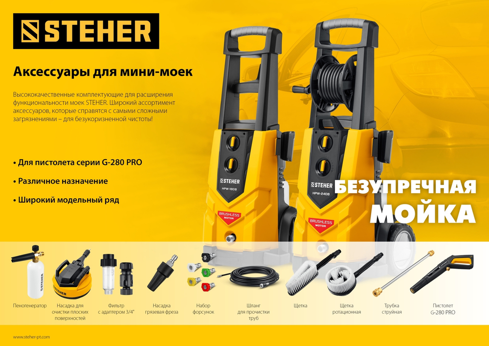 STEHER для пистолета G-280 PRO, ротационная щётка (75403-280-2)