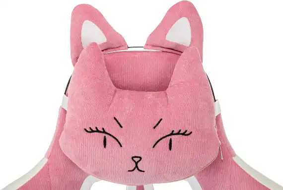 Кресло игровое Knight Kitty W Fabric розовый/молочный с подголов. крестов. пластик пластик белый