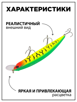 Воблер Минноу Rudla 130 мм 22 г, цвет #33