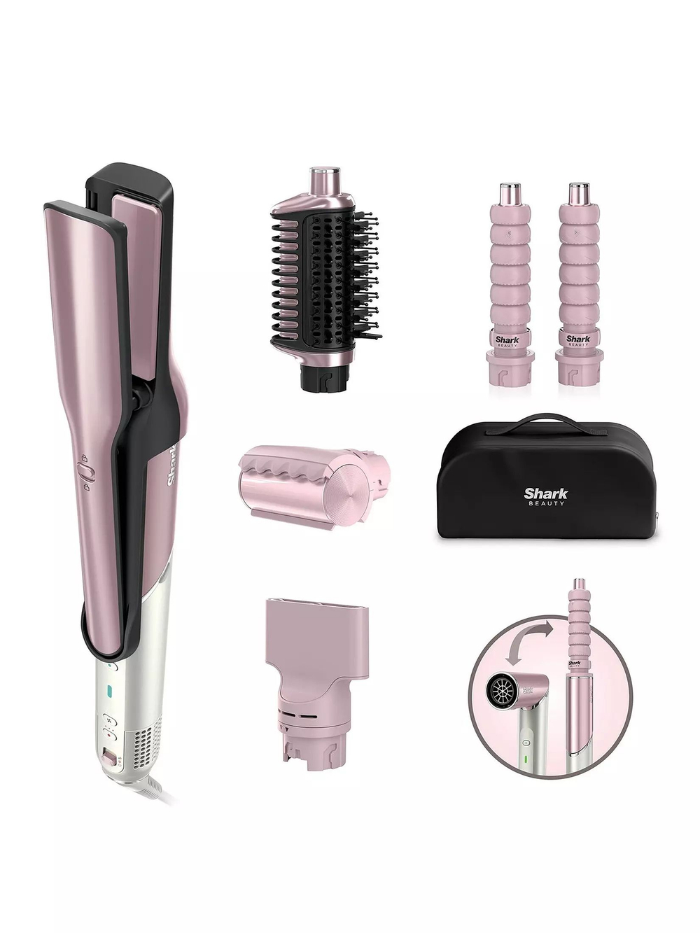 Набор для укладки и сушки волос 5 в 1 Shark Glam Ceramic & Air Styling and Drying System with FrizzFighter - Gold