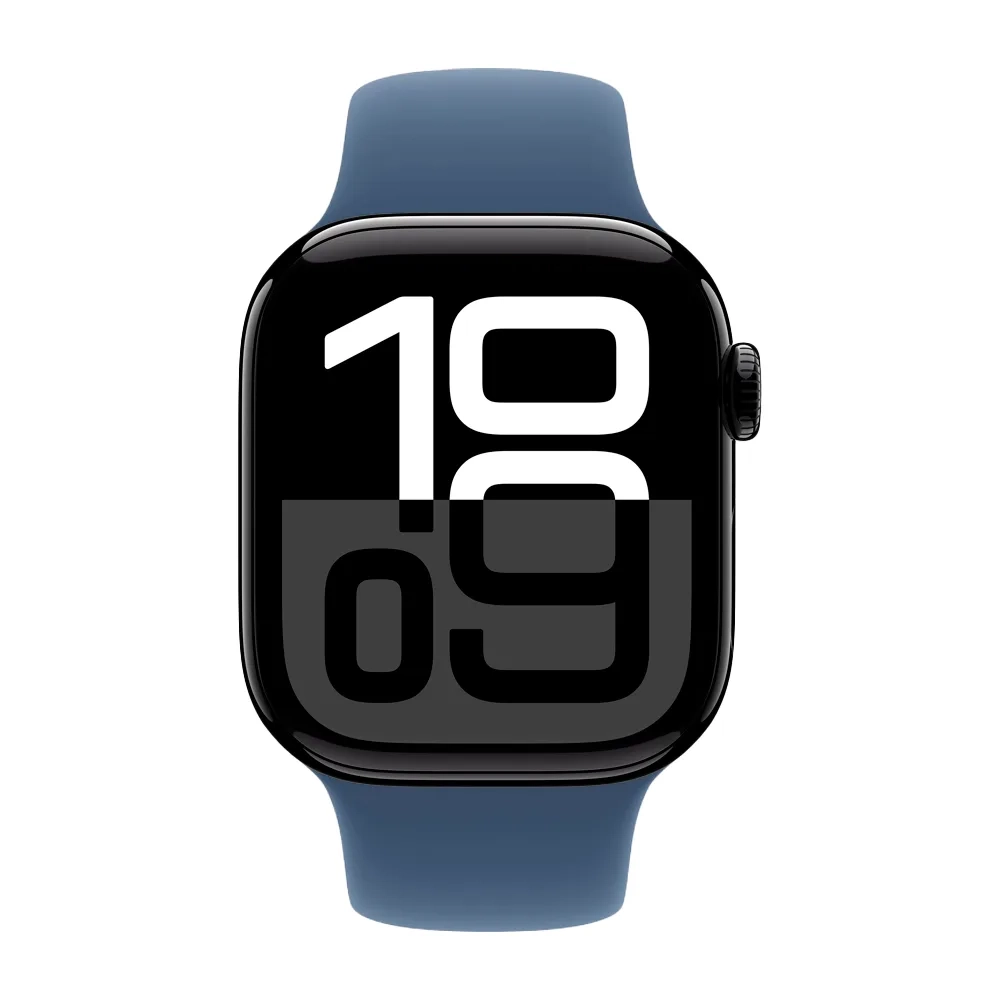 Умные часы Apple Watch Series 10 GPS, 42mm, Jet Black Aluminium Case with Sport Band M/L, Denim (Черный)