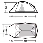 Палатка Naturehike Cloud Up Pro Si 2-местная, алюминиевый каркас, янтарная, артикул CNK2350WS020-2A