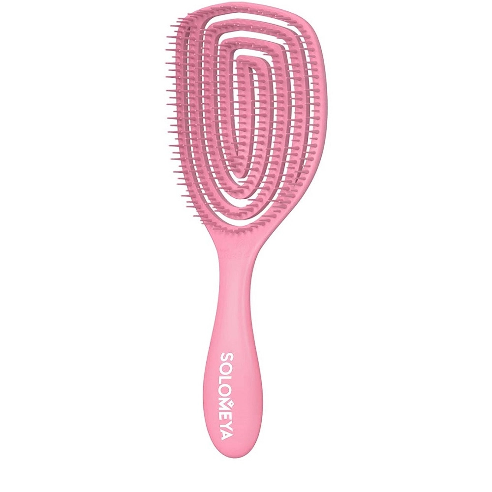 SOLOMEYA Расческа для сухих и влажных волос АРОМАТ КЛУБНИКИ овальная Solomeya Wet Detangler Brush Oval Strawberry, 1 шт.