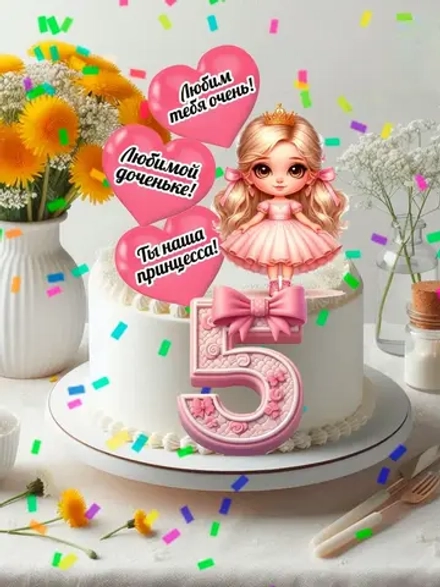 Формат А4 Вафельная картинка принцесса 5 лет