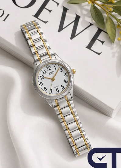 Casio LTP-1275SG-7B — женские классические часы с белым циферблатом