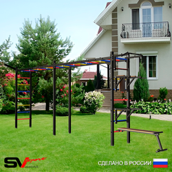 Уличная шведская стенка Sv Sport рукоход х 2 У51111 (Турник/Брусья/Стойка/Скамья/Кронш бокс)