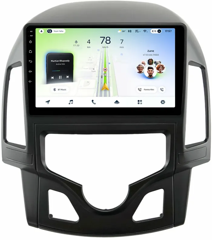 Магнитола для Hyundai i30 1 2007-2012 (климат) - Teyes CC4L-DTS монитор 9" IPS, Android 14, Быстрая, Snapdragon 662, CarPlay, 4G SIM-слот