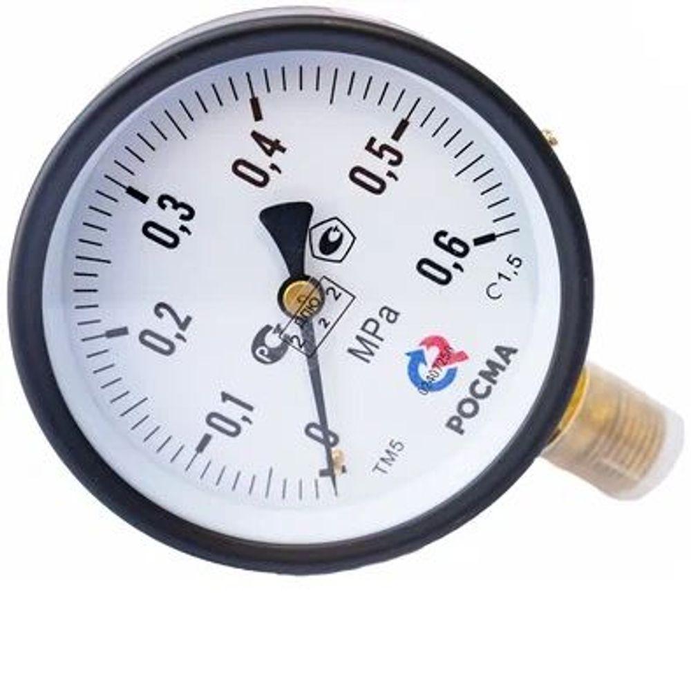 Манометр ТМ-510Р.00 радиальный Дк100мм 0-0,6 МПа кл.1,5 G1/2" Росма