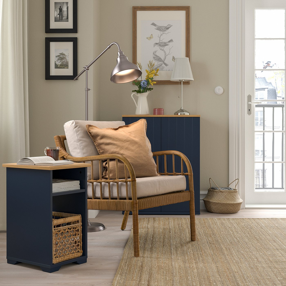 IKEA SKRUVBY  (ИКЕА СКРУВБИ)  -  Столик - чёрно-синий 40х32 см