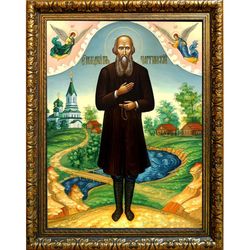 Петр Чагринский преподобный. Икона на холсте.