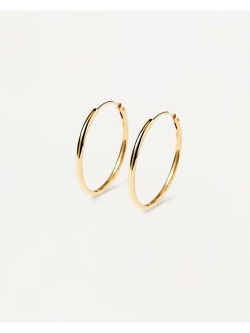 Серьги Medium Hoops серебро 925 пробы покрытое золотом