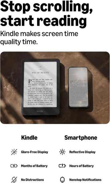 Электронная книга Amazon Kindle PaperWhite 2026 16Gb (с рекламой) Серый | Graphite