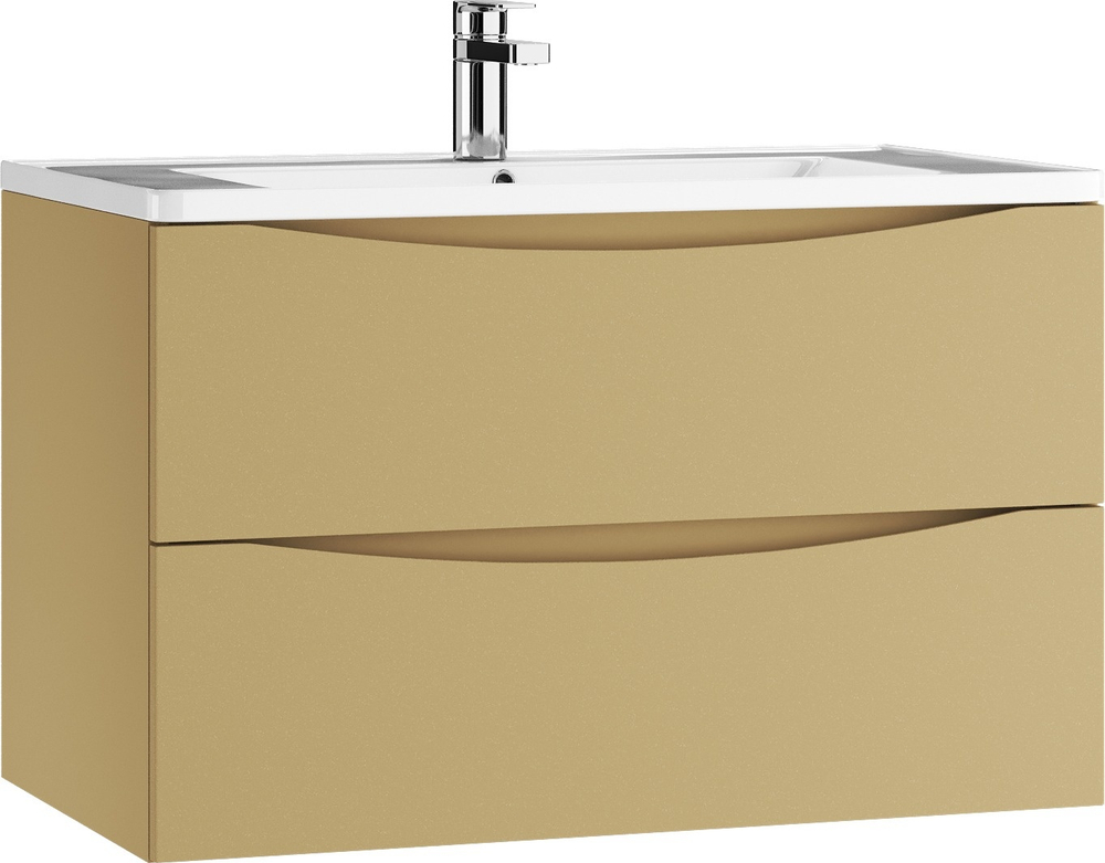 Тумба подвесная Rein Toscana Latte 80, 2 ящика под умывальник TOS-W80-LT