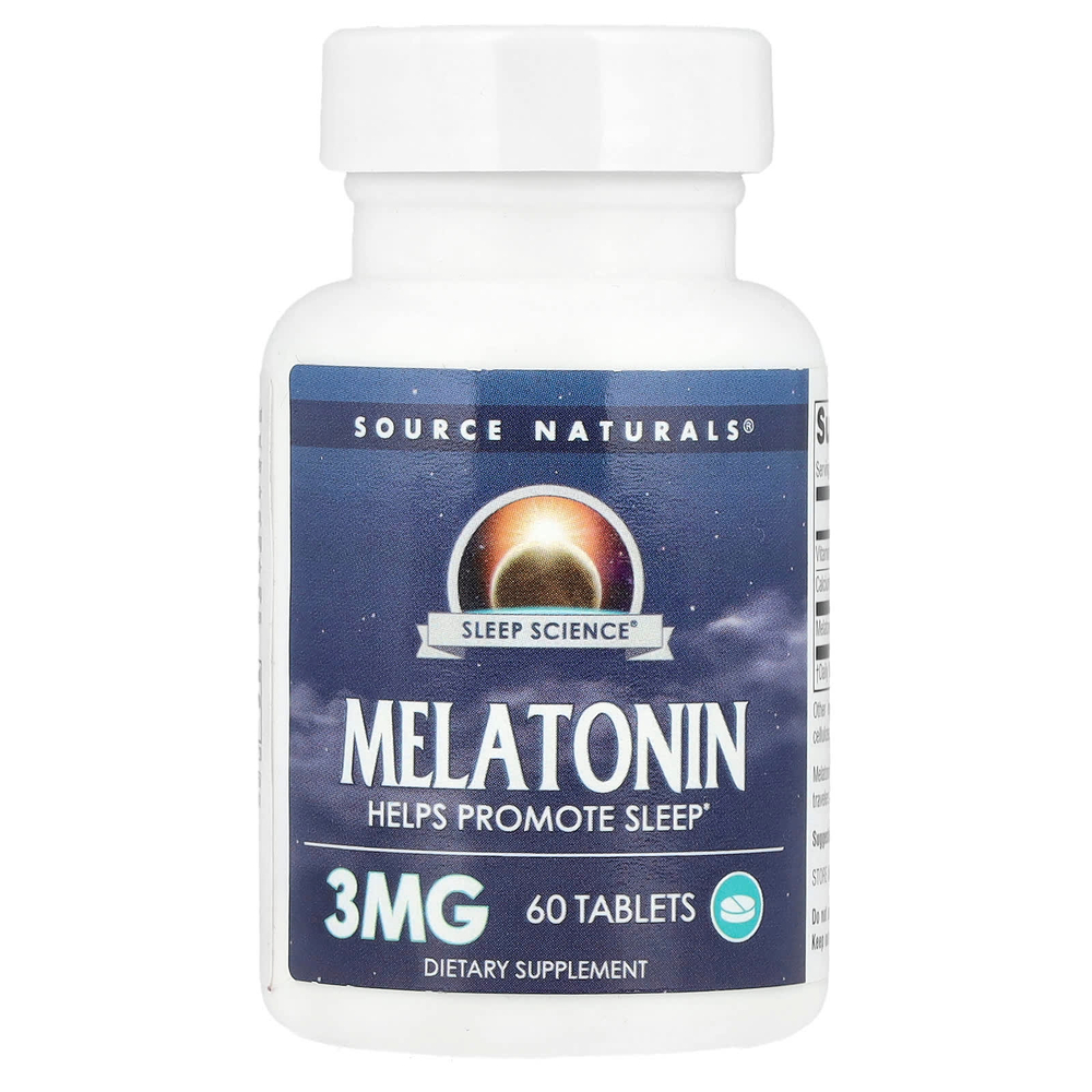 Source Naturals, мелатонин, 60 таблеток