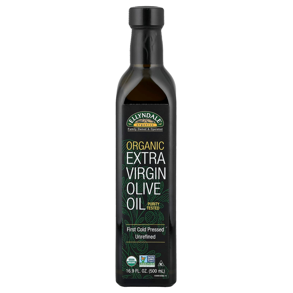NOW Foods, Ellyndale® Organics, нерафинированное оливковое масло высшего качества, 500 мл (16,9 жидк. унции)