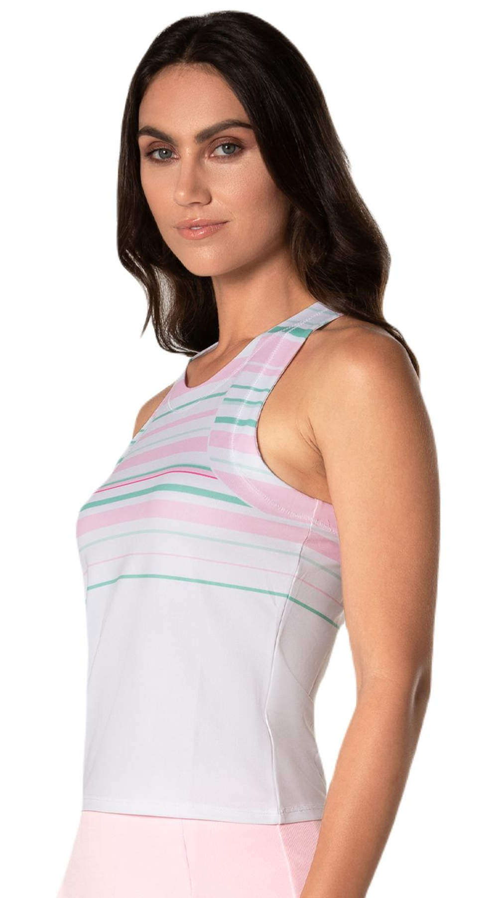 Женский теннисный топ Lucky in Love Deco in Love Stripe Tank - white