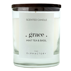 Свеча ароматическая the olphactory, grace black, Мята и базилик, 40 ч