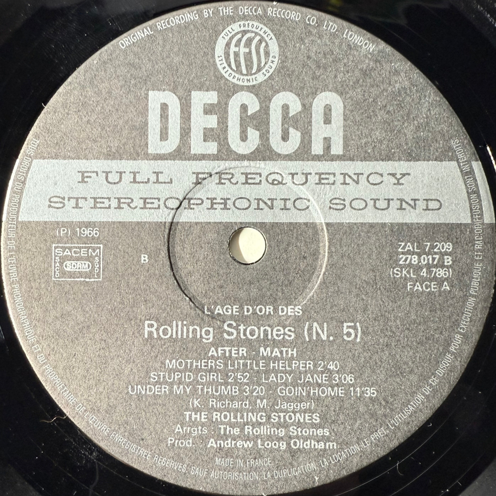 The Rolling Stones ‎– «L'âge D'or» Des Rolling Stones - Vol 5 - After-Math (Франция 1973г.)