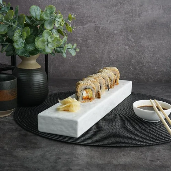 Блюдо прямоугольное 34*8 см h3,5 см брусок для закусок White Matt Panasia P.L. Proff Cuisine [1]