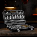 Набор инструментов, 1/2", 1/4", CrV, S2, пластиковый кейс, 109 предметов Denzel