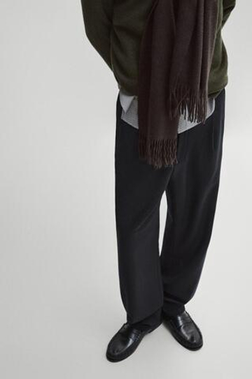 Massimo Dutti Брюки свободного кроя из 100% шерсти, темно-синий