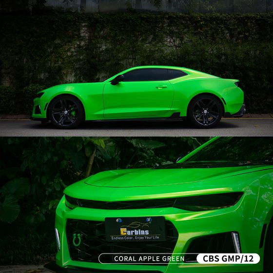 Плёнка глянец яблочно зелёный яркий Сoral Apple Green Carbins