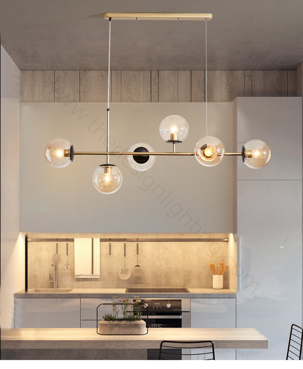 Pendant design lamp  (Gold/Clear)Tibodu