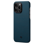 Чехол из арамидного волокна с поддержкой MagSafe PITAKA MagEZ Case 3 1500D для iPhone 14 Pro, Black / Blue Twill (Cаржевое переплетение)