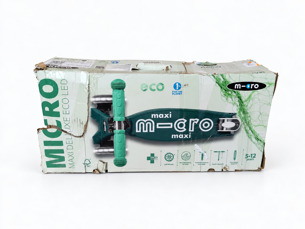 Самокат Maxi Micro Deluxe ECO LED Зеленый дисконт
