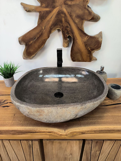 Раковина из речного камня RS-65837 60х51х15 из натурального камня