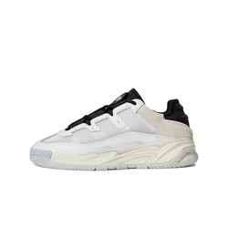 alt="adidas Niteball White Grey Black HR2020 белые кроссовки с серыми замшевыми накладками вид сбоку на белом фоне"
