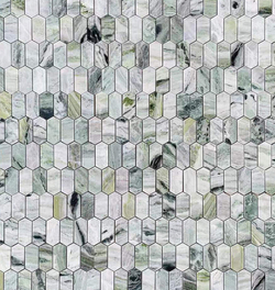 Мозаика Pietrine Hexagonal - Onice verde oliva полированная 27,8x30,4х0,7 см (чип 38x86x7 мм)