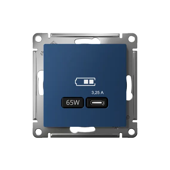 Розетка с USB C Systeme Electric AtlasDesign Аквамарин ATN001127