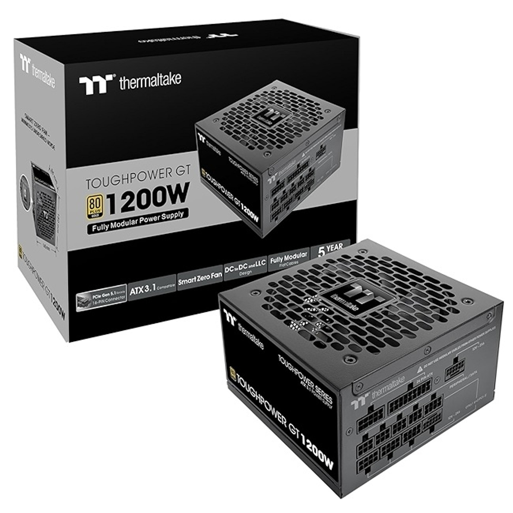 Блок питания Thermaltake 1200W Toughpower GT, модульный, 120mm, PCIe Gen 5.0, 80 PLUS Gold (PS-TPT-1200FNFAGE-3)