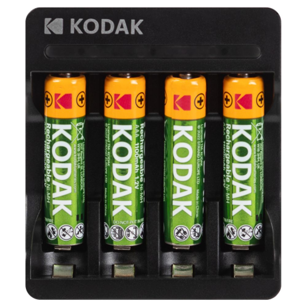 Зарядное устройство для аккумуляторов Kodak USB Overnight charger with 4 x AAA 1100 mAh [K4AA/AAA] | Kodak