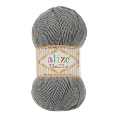 Пряжа Alize (Ализе) Baby Best / уп.5 мот. по 100 г, 240м, 344 серый A