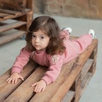Комбинезон-косуха с клапаном "Пудровый" утепленный