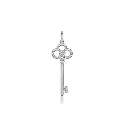 Подвеска из белого золота с бриллиантами, Tiffany 💎 Crown key. В наличии