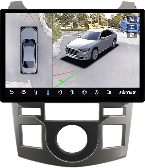 Магнитола для KIA Cerato 2 Koup 2008-2013 (купе) - Teyes CC3-2K-360 монитор 13" 2K QLED на Android 10, Быстрая, CarPlay, 4G SIM-слот, 4 камеры в комплекте
