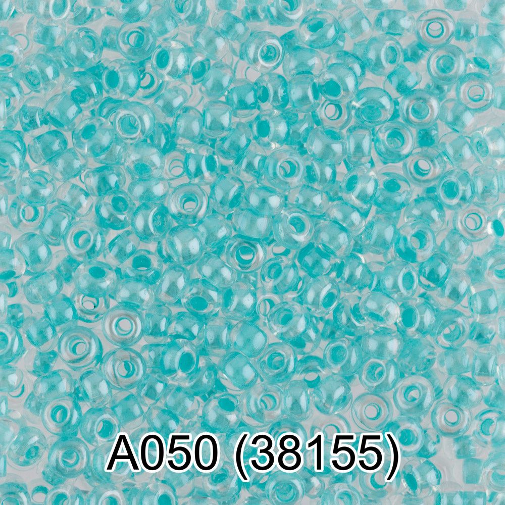Бисер Gamma 10/0 (2.3 мм), 50 г (10х5 г), 1-й сорт A050 св.бирюзовый, 38155, круглый 1