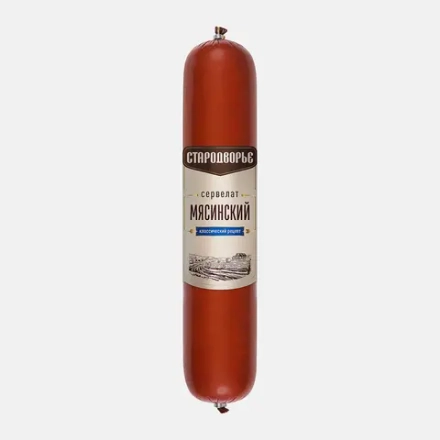 Колбаса Стародворье Сервелат Мясинский варено-копченая 580г