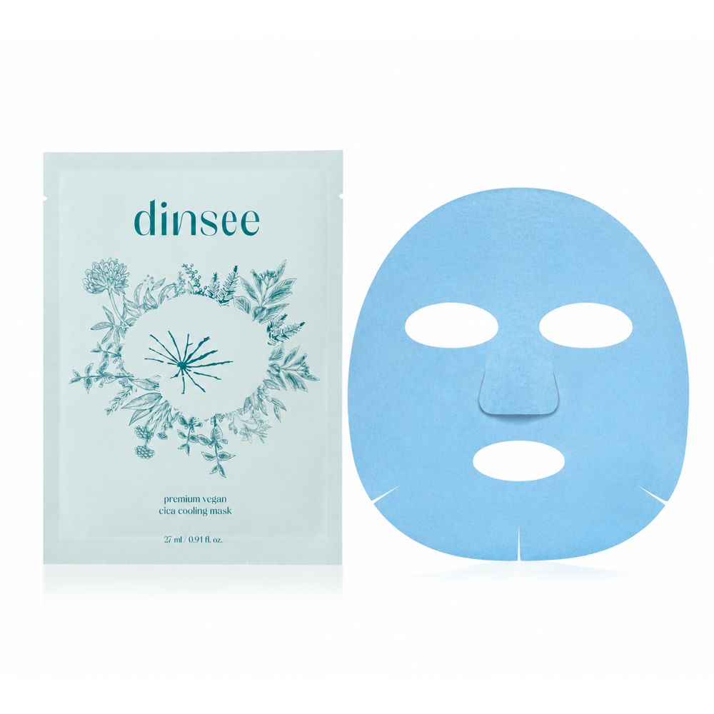 Охлаждающая маска для лица с центеллой Dinsee Premium Vegan Cica Cooling Mask, 1 шт., 27 мл